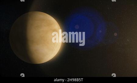 Système solaire - Vénus. C'est la deuxième planète à partir du Soleil. C'est une planète terrestre. Après la Lune, c'est la plus brillante dans l'objet naturel nigh Banque D'Images