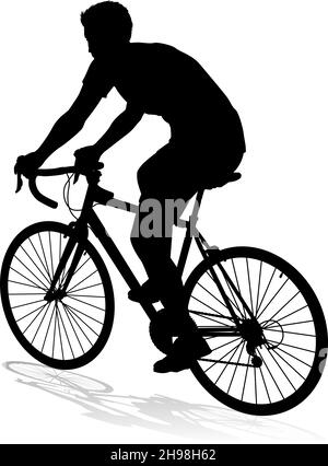 Cycliste Vélo Vélo Silhouette Illustration de Vecteur