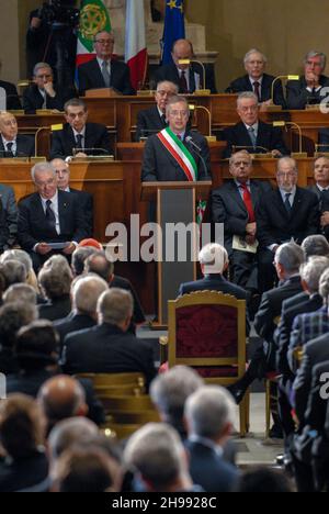 Rome, Italie 22/04/2006: Anniversaire de la Cour constitutionnelle dans la salle Giulio Cesare du Campidoglio, sur la photo Carlo Azeglio Ciampi et le major Walter Veltroni.© Andrea Sabbadini Banque D'Images