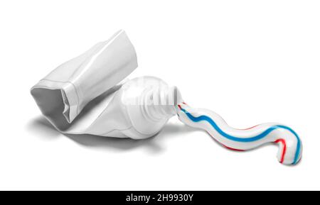 dentifrice tube blanc hygiénique utilisé vide Banque D'Images