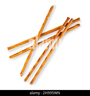 vue de dessus des bâtonnets de bretzel de craquelins salés Banque D'Images
