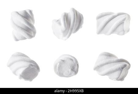 collection de bonbons de guimauve isolés sur blanc Banque D'Images