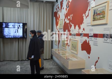 Nouvelles normes - l'exposition finlandaise à la 17e Biennale d'architecture de Venise au pavillon Alvar Aalto en Italie - 9 novembre 2021. Banque D'Images