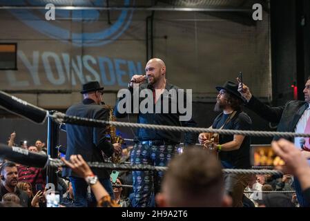 Cardiff, pays de Galles, 5/12/21: Tyson Fury Gypsy King Homecoming Party, Cardiff Vale Sports Arena, Cardiff, pays de Galles, 5/12/21: photo par Andrew Dowling Photography/Alamy Live News Banque D'Images