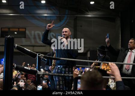 Cardiff, pays de Galles, 5/12/21: Tyson Fury Gypsy King Homecoming Party, Cardiff Vale Sports Arena, Cardiff, pays de Galles, 5/12/21: photo par Andrew Dowling Photography/Alamy Live News Banque D'Images