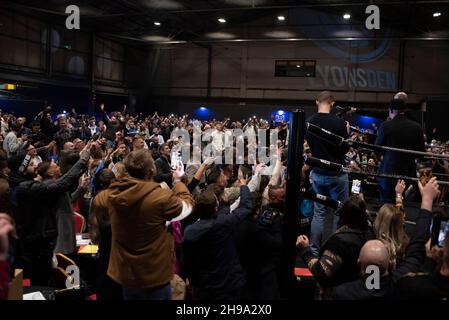 Cardiff, pays de Galles, 5/12/21: Tyson Fury Gypsy King Homecoming Party, Cardiff Vale Sports Arena, Cardiff, pays de Galles, 5/12/21: photo par Andrew Dowling Photography/Alamy Live News Banque D'Images