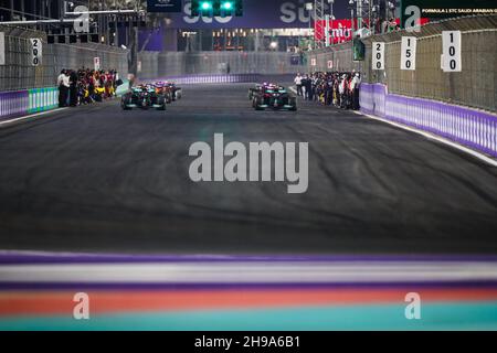 Lancement de GRID atmosphère pendant le Grand Prix d'Arabie Saoudite 2021 de Formule 1 stc, 21ème tour du Championnat du monde de Formule 1 2021 de la FIA du 3 au 5 décembre 2021 sur le circuit de la corniche de Djeddah, à Djeddah, Arabie Saoudite - photo: Florent Gooden/DPPI/LiveMedia Banque D'Images