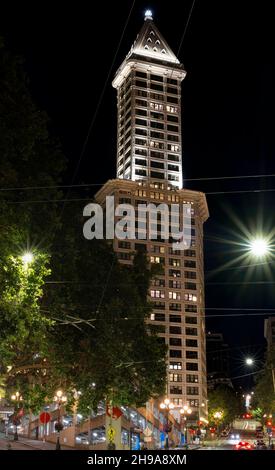 Smith Tower.Vue de Yesler Way.Seattle, État de Washington, États-Unis. Banque D'Images
