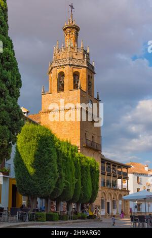 Clocher de l'église de Santa Maria la Mayor, Ronda, province de Malaga, Communauté autonome d'Andalousie, Espagne Banque D'Images