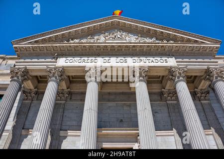 Congrès des députés, siège du Parlement espagnol, Madrid, Espagne Banque D'Images