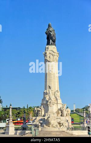 Monument de marques de Pombal, Lisbonne, Portugal Banque D'Images