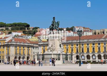 Statue du roi José I à Commerce Square, Lisbonne, Portugal Banque D'Images