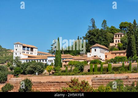 Palacio de Generalife à Alhambra, Grenade, province de Grenade, Communauté autonome d'Andalousie, Espagne Banque D'Images