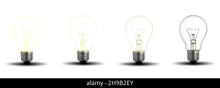 Ampoule classique en verre avec filament et base E27 - photo Banque D'Images