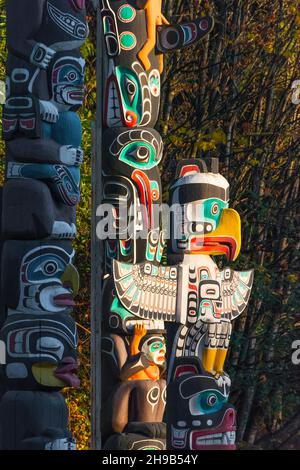 Totem, le parc Stanley, Vancouver, BC, Canada Banque D'Images