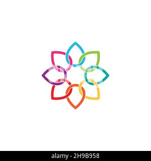 lignes abstrait goutte eau fleurs logo symbole icône vecteur graphique design illustration idée créative Illustration de Vecteur