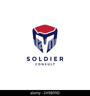 discutez avec spartian casque logo symbole icône vecteur graphique design illustration idée créatif Illustration de Vecteur