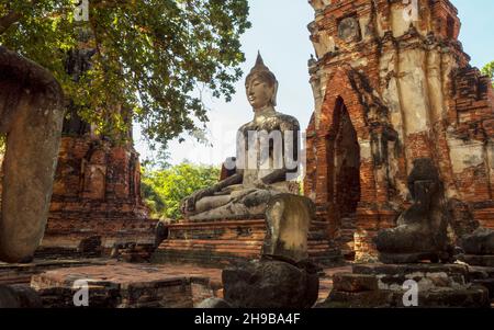 Wat Mahathe, Parc d'Histoire Sukhothai, Mueang Kao, province Sukhothai, Thaïlande,Asie Banque D'Images