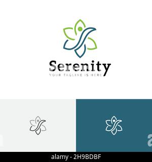 Serenity Wellness Health Flower nature Abstract Line logo Illustration de Vecteur