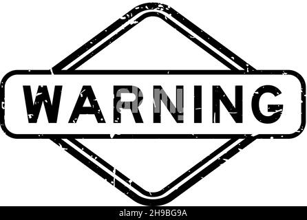 Grunge le mot d'avertissement noir caoutchouc carré cachet sur fond blanc Illustration de Vecteur