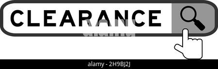 Recherchez la bannière en espace avec la main sur l'icône de loupe sur fond blanc Illustration de Vecteur