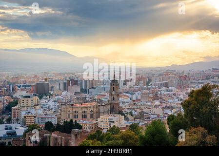 Vue panoramique de Malaga, Espagne Banque D'Images