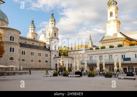 Vue sur la vieille ville de Salzbourg, Autriche Banque D'Images