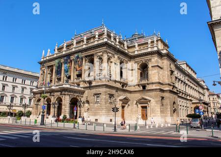 Façade de l'Opéra de Budapest, Hongrie Banque D'Images