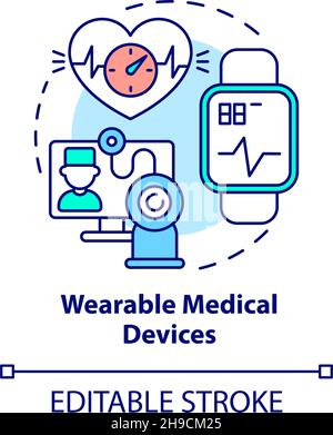 Icône de concept de dispositifs médicaux portables Illustration de Vecteur