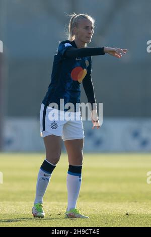 Stade de Vismara, Milan, Italie, 05 décembre 2021,Anja Sonstevold (FC Internazionale) gestes pendant l'AC Milan vs Inter - FC Internazionale - Italia Banque D'Images