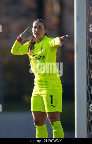 Laura Giuliani (AC Milan) gestes pendant l'AC Milan vs Inter - FC Internazionale, football italien Serie A Women Match à Milan, Italie, décembre 05 2021 Banque D'Images