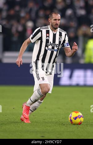 Turin, Italie, 5 décembre 2021.Giorgio Chiellini de Juventus pendant le match de la série A au stade Allianz, à Turin.Le crédit photo devrait se lire: Jonathan Moscrop / Sportimage Banque D'Images