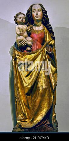 La Madonna et le bébé sont datés vers 1510, Sculptrice du Rhin supérieur (Bâle?)Suisse Allemagne Banque D'Images