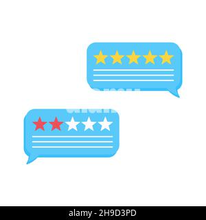 Concept de commentaires et de commentaires des utilisateurs.Commentaires des utilisateurs en ligne.Concept d'évaluation de l'expérience de l'évaluation des commentaires des clients.Message de service client utilisateur.Commentaires Illustration de Vecteur