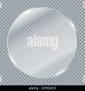 Plaques de verre transparentes.Fenêtre en verre transparent réaliste avec cadre rond.Illustration vectorielle Illustration de Vecteur