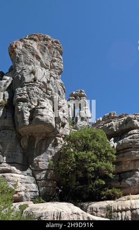 Parc national El Torcal en Andalousie, Espagne Banque D'Images