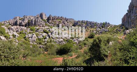 Parc national El Torcal en Andalousie, Espagne Banque D'Images