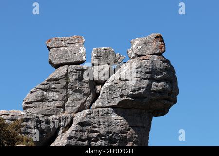 Parc national El Torcal en Andalousie, Espagne Banque D'Images