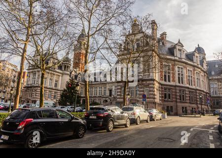 BRUXELLES, BELGIQUE - 18 DÉCEMBRE 2018 : municipalité de Saint-Gilles, bâtiment à Bruxelles, capitale de la Belgique Banque D'Images