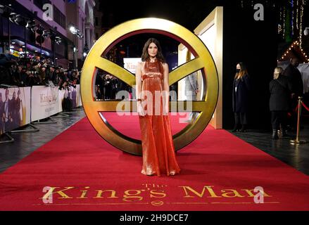 Gemma Arterton assistait à la première mondiale du film, The King's Man à Cineworld Leicester Square, Londres.Date de la photo: Lundi 6 décembre 2021. Banque D'Images