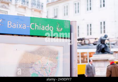 signe baixa chiado à lisbonne portugal Banque D'Images