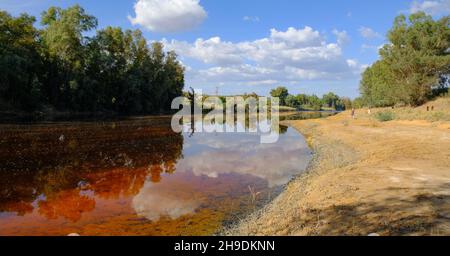 Magnifique paysage de Rio Tinto à Niebla, Huelva, Andalousie, Espagne Banque D'Images