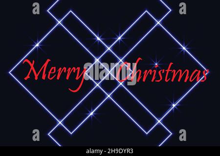 Motif joyeux Noël Vector avec effet néon.Design exotique pour les bannières de Noël, l'affiche, les backdrops, les cartes de vœux et les décorations d'arrière-plan Illustration de Vecteur