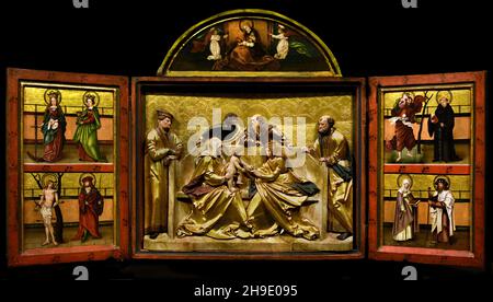 Altaro con la parentela della Vergine - autel avec la parenté de la Vierge 1525 atelier de Jörg Lederer (vers 1470-1550) Sud-allemand, début du 16th siècle Banque D'Images