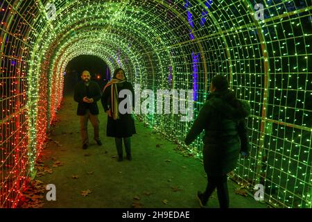 Malaga, Espagne.Décembre 6, 2021: Décembre 6, 2021 (Malaga le jardin botanique de Malaga est transformé en une histoire de Noël, une oasis de style paysage anglais avec plus de 150 ans d'histoire.Crédit : ZUMA Press, Inc./Alay Live News Banque D'Images