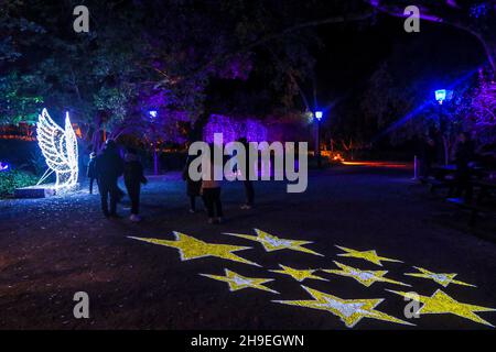 Malaga, Espagne.Décembre 6, 2021: Décembre 6, 2021 (Malaga le jardin botanique de Malaga est transformé en une histoire de Noël, une oasis de style paysage anglais avec plus de 150 ans d'histoire.Crédit : ZUMA Press, Inc./Alay Live News Banque D'Images