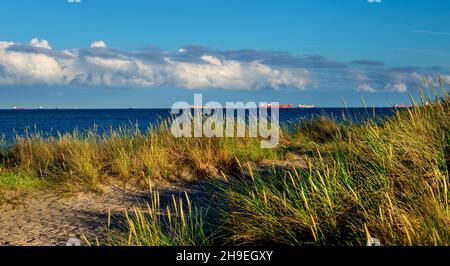 La mer de Skagen au Danemark où se rencontrent deux mers, à savoir le Skagerrak et le Kattegat Banque D'Images