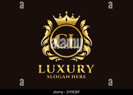 Modèle de logo CL Letter Royal Luxury en illustration vectorielle pour les projets de marque de luxe et autres illustrations vectorielles. Illustration de Vecteur