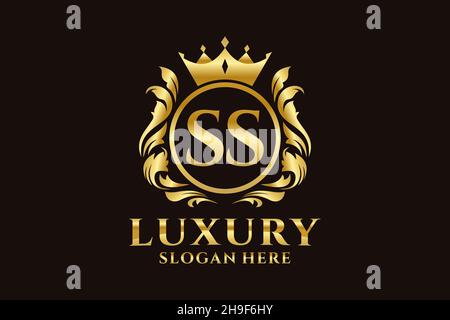 Modèle de logo SS Letter Royal Luxury en illustration vectorielle pour les projets de marque de luxe et autres illustrations vectorielles. Illustration de Vecteur