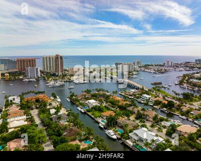 Vue aérienne de fort Lauderdale Beach FL Banque D'Images